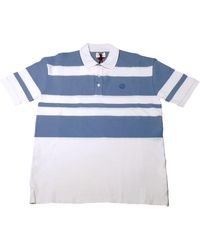 Bally - 6303076 Bone/blue Striped Organic Cotton Polo Shirt Size S - Lyst