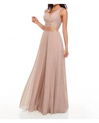 Rachel Allan - Pleated Shimmer Woven Two-Piece Prom Gown - Lyst