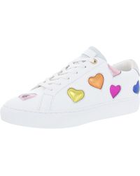 Kurt Geiger - Lane Love Leather Metallic Heart Casual And Fashion Sneakers - Lyst