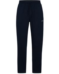 BOSS - Waffle Pajama Bottoms With Logo Embroidery - Lyst