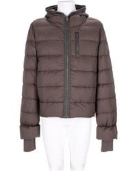 Rick Owens - Cropped Padded Jacket With Horizontal Quilting And Hood - Lyst