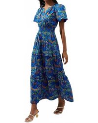 Sugarlips - Ruya Floral Palmer Poplin Tiered Maxi Dress - Lyst