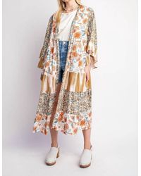 Gigio - Dawn Floral And Stripe Print Kimono - Lyst