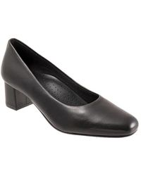 Trotters - Daria T2258-001 Leather Block Heel Pumps Jobb236 - Lyst