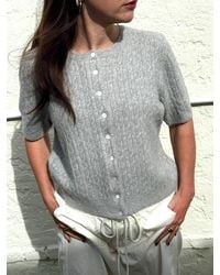 Things Between - Paisley Cable Knit Short Sleeve Top - Lyst