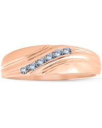Pompeii3 - Rose Gold 1/4 Ct Diamond Wedding Band High Polished Ring - Lyst