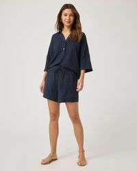 Splendid - Coastal Shorts Linen Blend Drawstring Waist Ddr2806 - Lyst