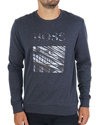 BOSS - Men Salbo Iconic 3 Tonal Embossed Logo Slim Fit Sweatshirt - Lyst