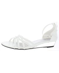 Easy Street - Tarrah Faux Leather Crossover Wedge Sandals - Lyst