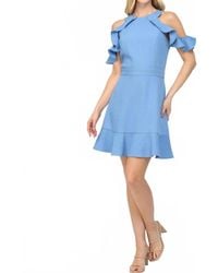 Fate - Cold Shoulder Ruffle Sleeve Mini Dress - Lyst