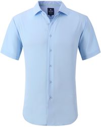 Tom Baine - Slim Fit Performance Short Sleeve Solid Button Down - Lyst