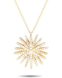 Non-Branded - Lb Exclusive 18k Yellow Gold 2.60ct Diamond Sunburst Pendant Necklace Ank-18326-y - Lyst