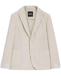 BOSS - Patterned Slim-Fit Jacket - Lyst