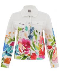 Dolcezza - Spring Delight Floral Linen Lightweight Jacket - Lyst