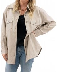 She + Sky - Faux Leather Shacket - Lyst