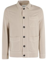 Circolo 1901 - Sand Cotton Fleece Overshirt With Patch Pockets - Lyst