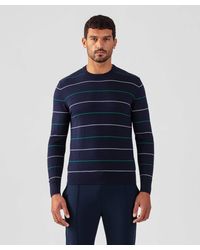 Ron Dorff - Cotton-Silk Cashmere Sweater With Tennis Stripes - Lyst