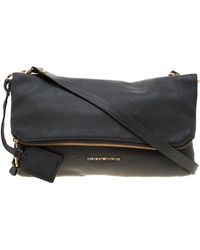Emporio Armani - Leather Zip Flap Convertible Shoulder Bag - Lyst