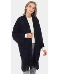 TRUEDAMES - Aztec Patterned Fringe Poncho - Lyst
