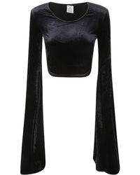 Vetements - Velvet Crop Top With Sleeves - Lyst
