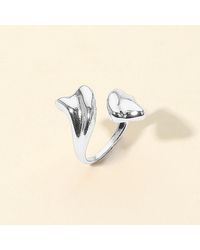 Fashnzfab - Abstract Open Adjustable Stainless Steel Ring - Lyst