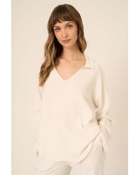 Project Social T - Zoey Brushed Rib Collared Long Sleeve - Lyst