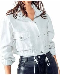 Urban Daizy - Utility Cropped Denim Jacket - Lyst