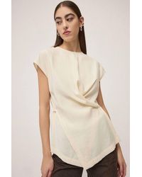Ottod'Ame - Short Sleeve Drape Blouse - Lyst