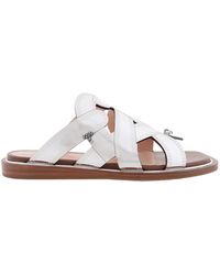 Bally - Sainte Leather Crisscross Flat Sandals, Brand Size 36 Us - Lyst