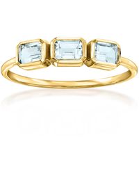 RS Pure - By Ross-Simons Aquamarine 3-Stone Ring - Lyst