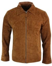 TruClothing - Suede Leather Classic Zip Jacket - Lyst