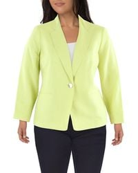 Anne Klein - Plus Linen Blend Office Wear One-button Blazer - Lyst