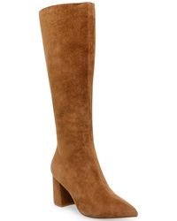 Steve Madden - Nieve Suede Pointed Toe Knee-high Boots - Lyst