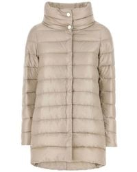 Herno - Streamlined Puffer Jacket With High Collar And Quilted Texture - Lyst