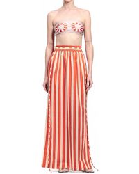 Yukio - Long Cotton Skirt With Slits - Lyst