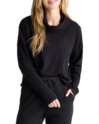 Splendid - London Rib T-Shirt Cowl Neck Long Sleeve Pullover Buu780 - Lyst