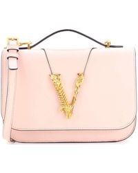 Versace - Virtus Flap Shoulder Bag Leather - Lyst