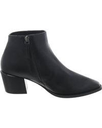 Linea Paolo - Faux Leather Block Heel Ankle Boots - Lyst