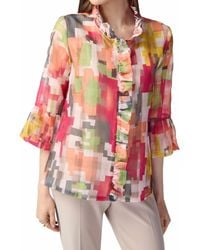 Joseph Ribkoff - Geo Print Ruffled Jacket - Lyst