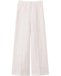 Twinset - Pantalone High-Waisted Wide-Leg Linen Pants - Lyst