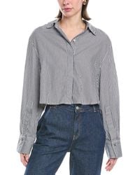 Jonathan Simkhai - Renata Striped Cropped Button-Down Shirt - Lyst