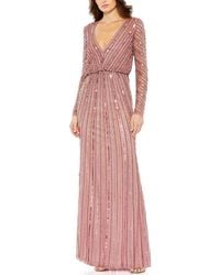 Mac Duggal - Sequined V-Neck Column Gown - Lyst