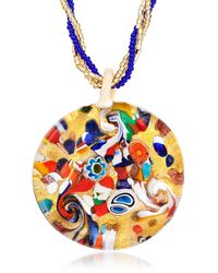 Ross-Simons - Italian Multicolored Murano Glass Pendant Necklace With 18kt Gold Over Sterling - Lyst