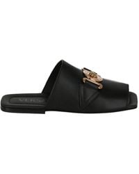 Versace - Medusa biggie Leather Slide Sandals - Lyst