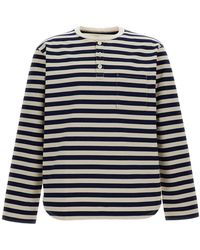 Junya Watanabe - Striped Buttons Boxy Cotton T-Shirt - Lyst