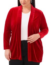 Vince Camuto - Plus Sparkle And Shine Velvet Long Sleeves Open-front Blazer - Lyst