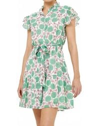 Oliphant - Ruffle Collar Button Mini Dress - Lyst