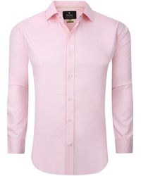 Tom Baine - Solid Linen Feel Long Sleeve Button Down - Lyst