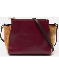 Alviero Martini 1A Classe - /tan Geo Print Coated Canvas And Leather Crossbody Bag - Lyst