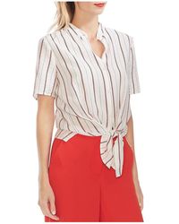 Vince Camuto - Striped Tie Front Button-down Top - Lyst